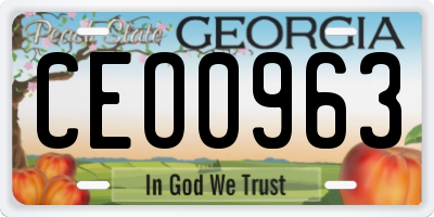 GA license plate CEO0963