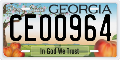 GA license plate CEO0964