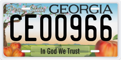 GA license plate CEO0966