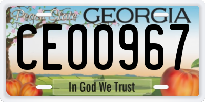 GA license plate CEO0967