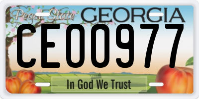 GA license plate CEO0977