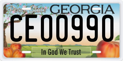 GA license plate CEO0990