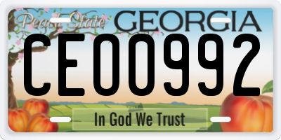 GA license plate CEO0992