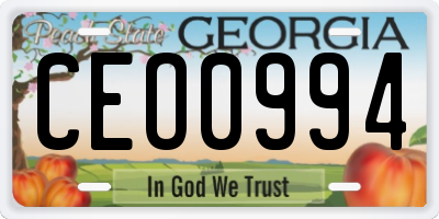 GA license plate CEO0994