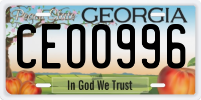 GA license plate CEO0996