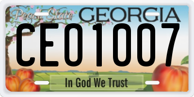 GA license plate CEO1007
