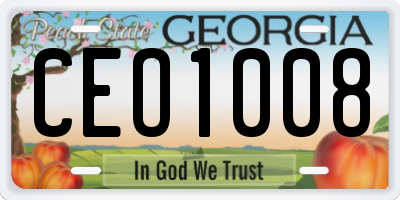GA license plate CEO1008