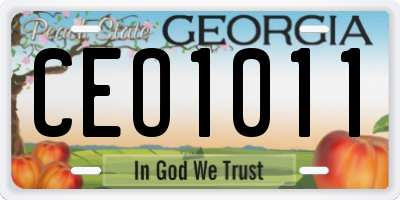 GA license plate CEO1011