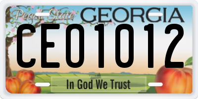 GA license plate CEO1012
