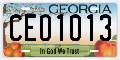 GA license plate CEO1013