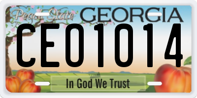 GA license plate CEO1014