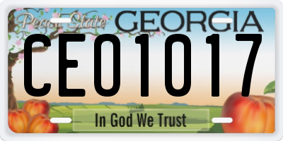 GA license plate CEO1017