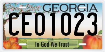 GA license plate CEO1023