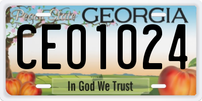 GA license plate CEO1024