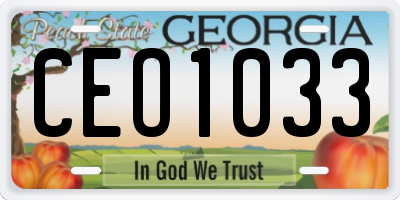 GA license plate CEO1033