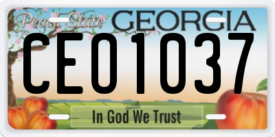GA license plate CEO1037
