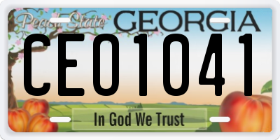 GA license plate CEO1041