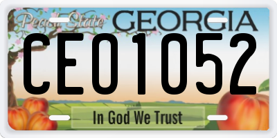 GA license plate CEO1052