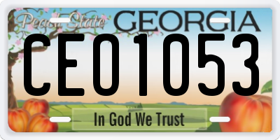 GA license plate CEO1053