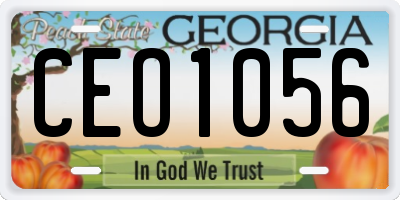 GA license plate CEO1056