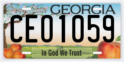 GA license plate CEO1059