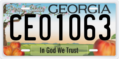 GA license plate CEO1063