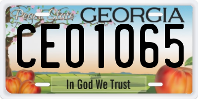 GA license plate CEO1065