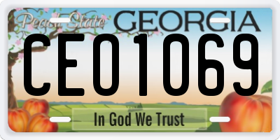 GA license plate CEO1069