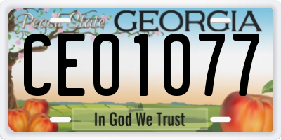 GA license plate CEO1077