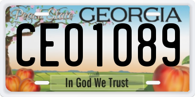 GA license plate CEO1089
