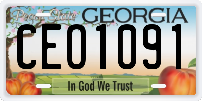 GA license plate CEO1091