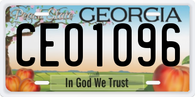 GA license plate CEO1096
