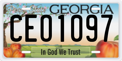 GA license plate CEO1097