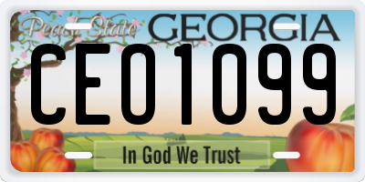 GA license plate CEO1099