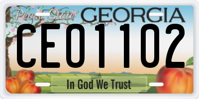 GA license plate CEO1102