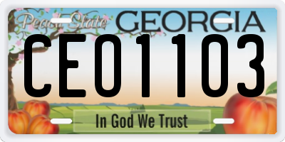 GA license plate CEO1103