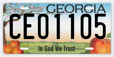 GA license plate CEO1105