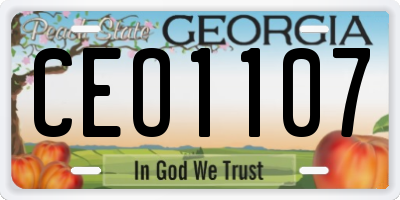 GA license plate CEO1107