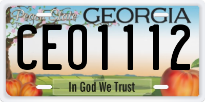GA license plate CEO1112