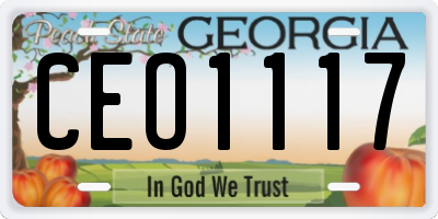 GA license plate CEO1117