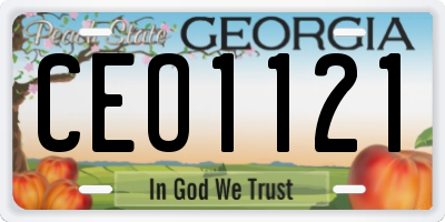 GA license plate CEO1121