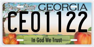 GA license plate CEO1122