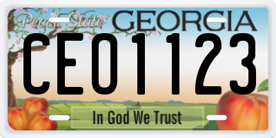 GA license plate CEO1123