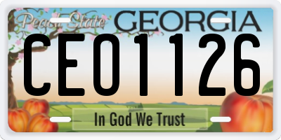 GA license plate CEO1126