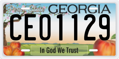 GA license plate CEO1129