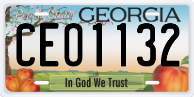 GA license plate CEO1132