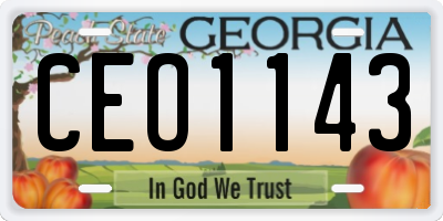 GA license plate CEO1143