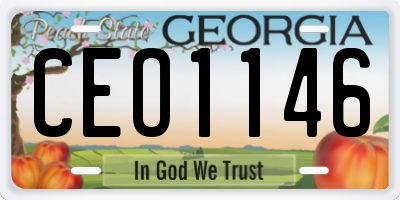 GA license plate CEO1146