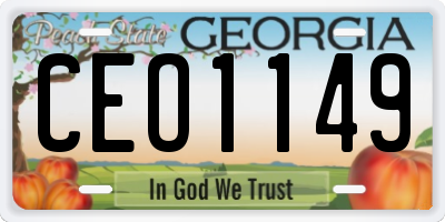 GA license plate CEO1149