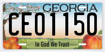 GA license plate CEO1150